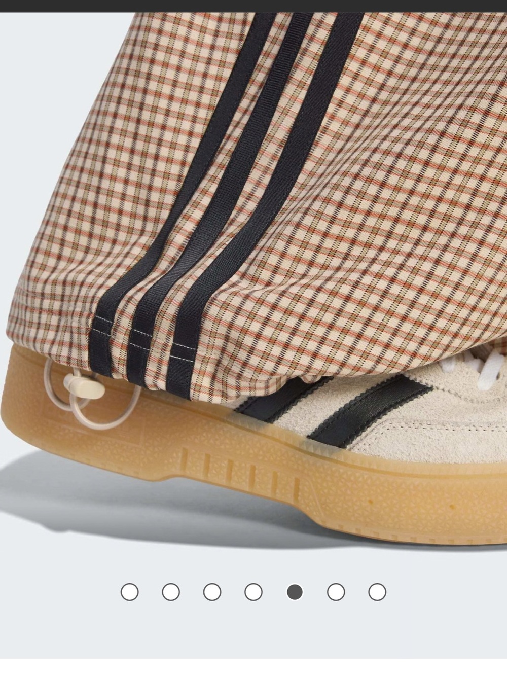 adidas Originals Checks Trouser Loose Pants Med NWT crystal linen / aurora Pleat - Picture 6 of 16